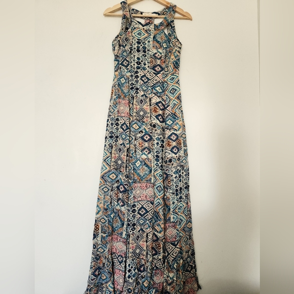 Solitaire Tribal Print Maxi Bohemian Dress Size S - Picture 4 of 13